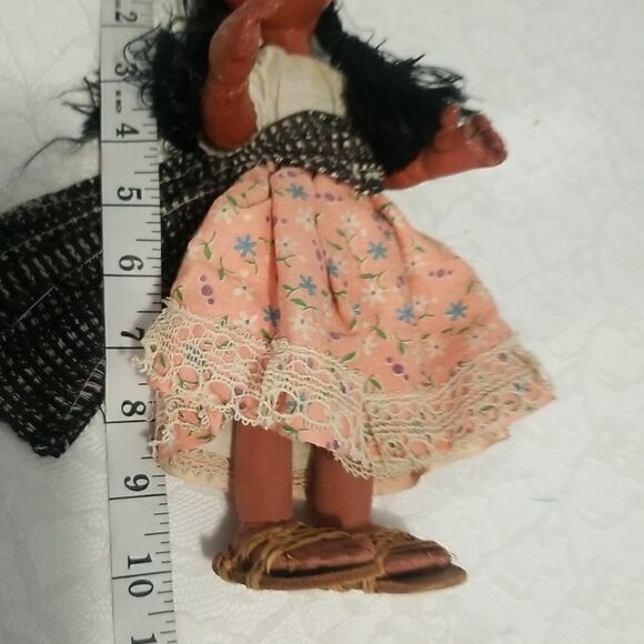 VINTAGE Mexican Handmade Painted Folk Art Dolls Paper Mache Figurine Doll - Picture 11 of 12